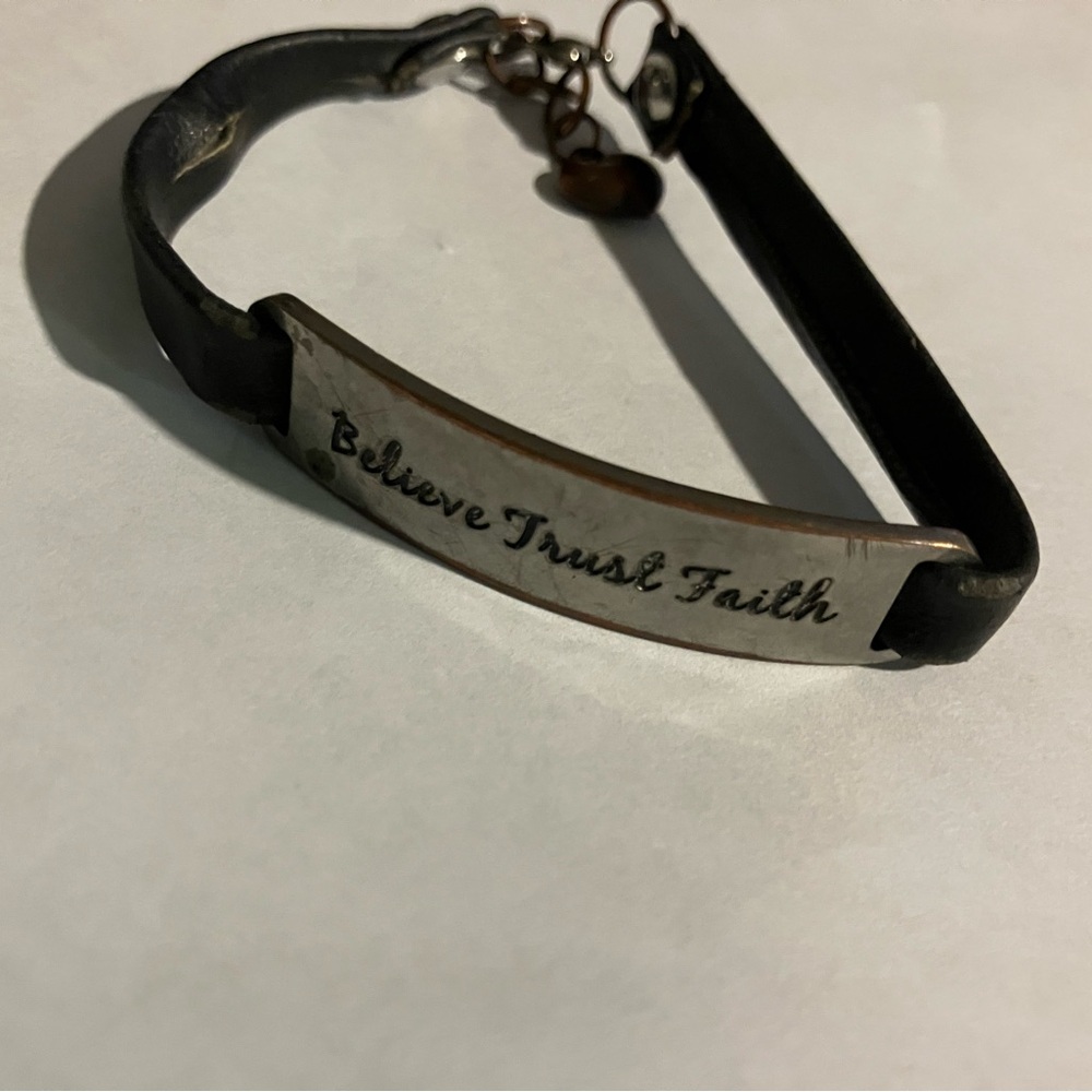 Black and Silver Inspirational Bracelet